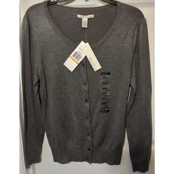 Kenneth Cole button up cardigan charcoal heather size Small NWT - Picture 1 of 7